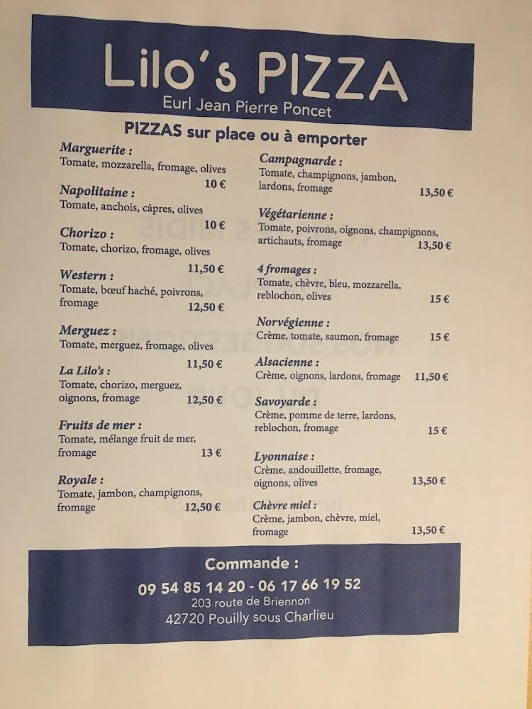 Lilo's Pizza - Menu Image 1